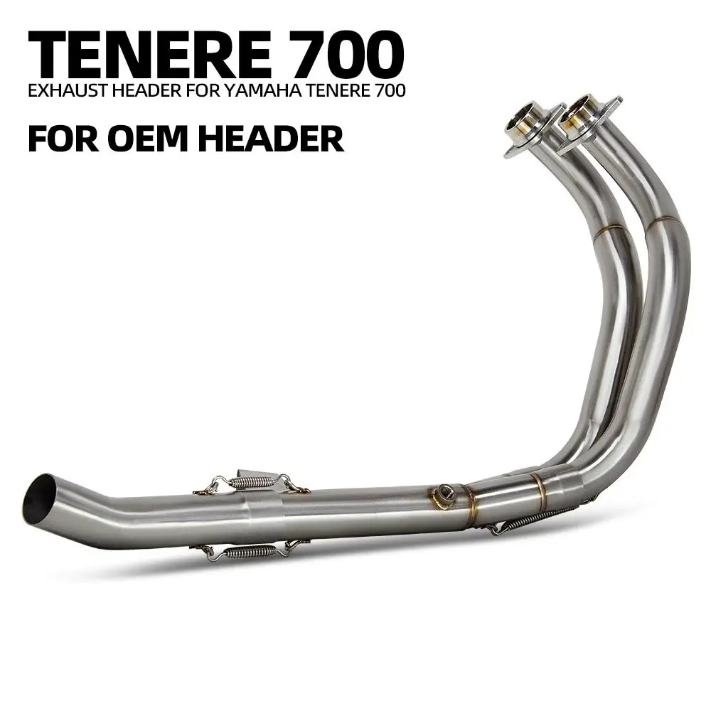 

For Yamaha TENERE 700 T700 19-25 Motorcycle Exhaust Modify Manifold Stainless Escape Front Link Pipe Compatible OE Muffler