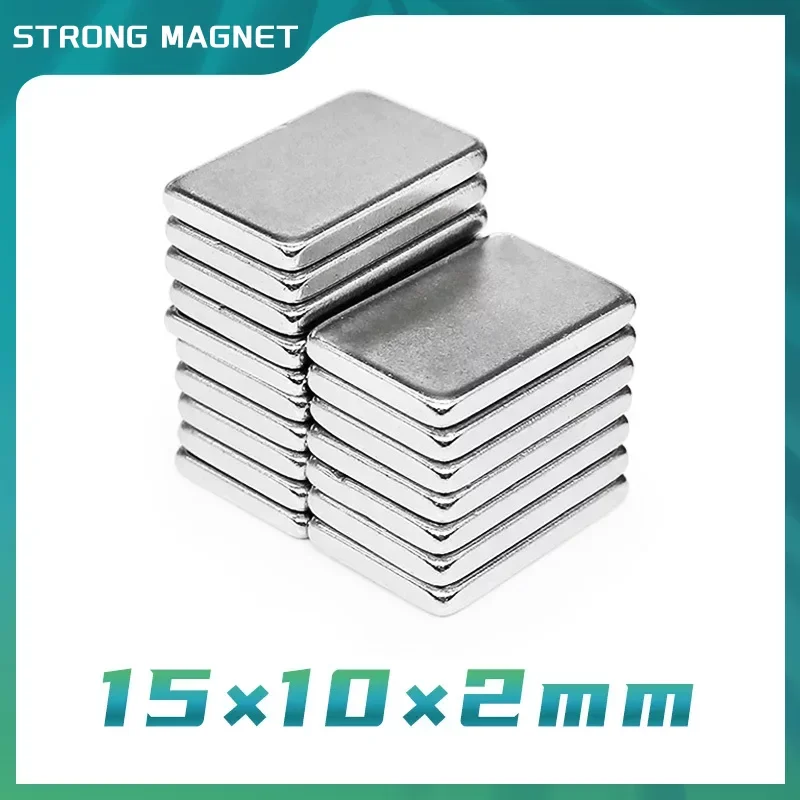 10/20/50/100/150/200PCS 15X10X2 mm Rectangular Rare Earth Neodymium Magnet N35 Block Strong Powerful Magnets 15x10x2mm 15*10*2