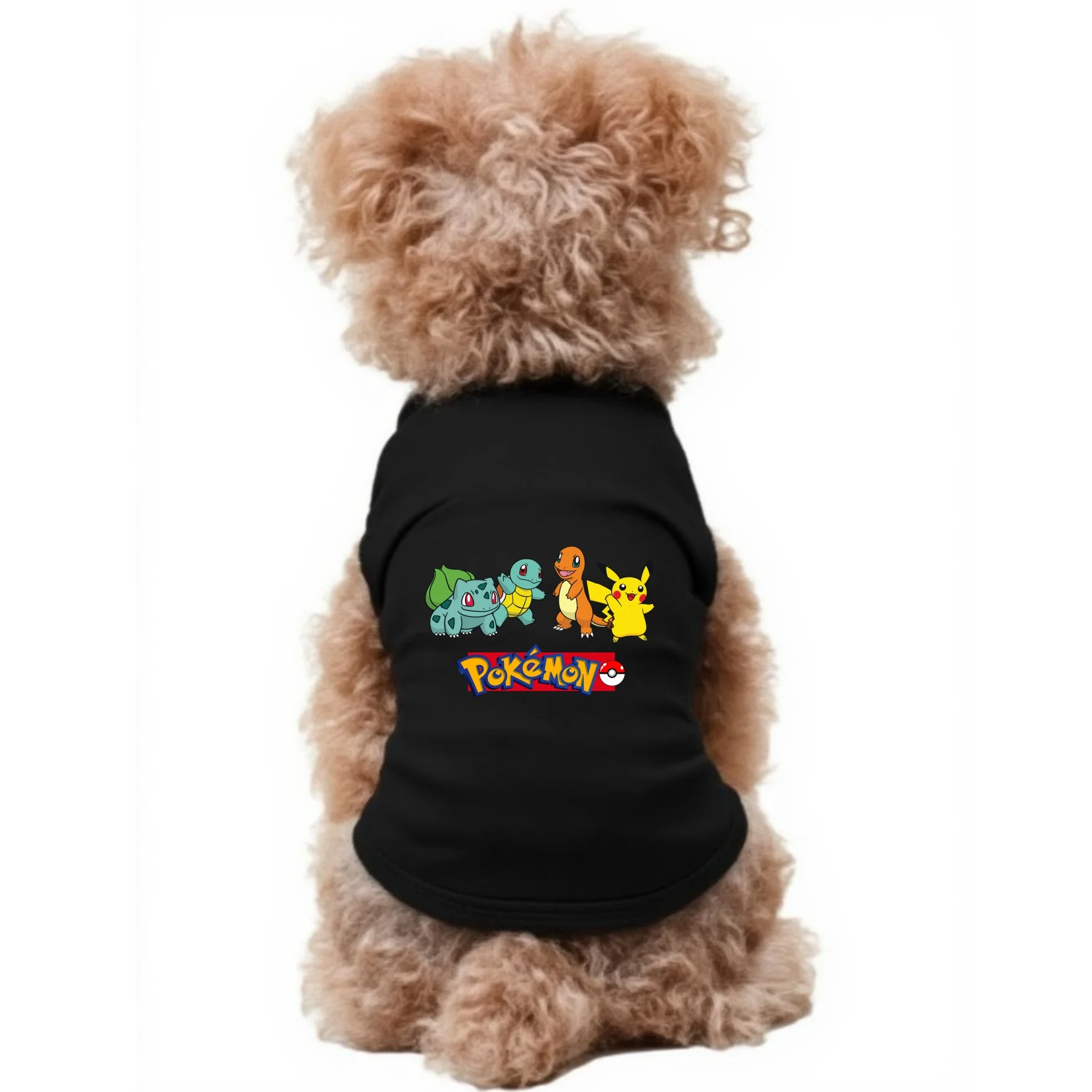 1-teilige Haustierweste mit Pokémon-Familien-Aufdruck, weiches und bequemes ärmelloses T-Shirt für Katzen und Hunde
