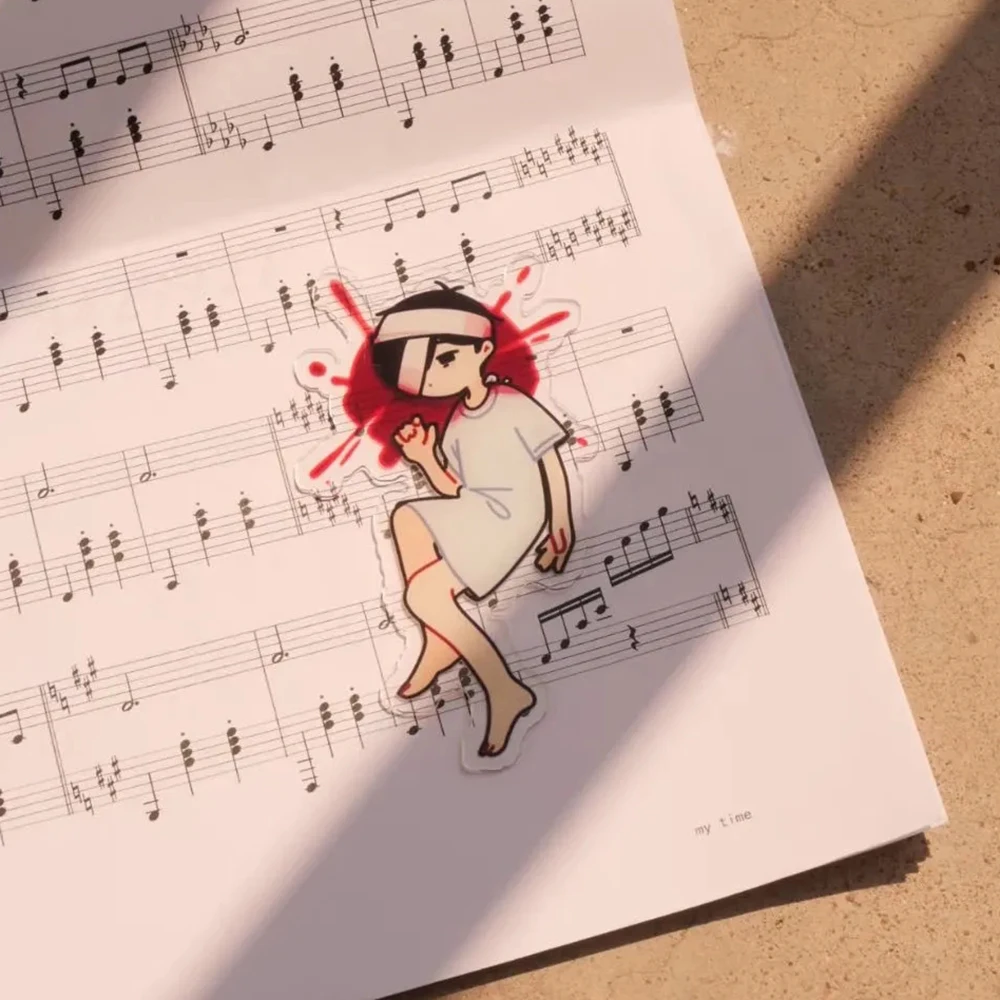 Game OMORI Cosplay Bookmark Student Office Supplies Reading Book Pages Acrylic Book Marking Creative Label Card