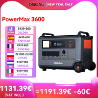 Oscal PowerMax 3600 Portable Power Station 3600Wh (Surge 6000W), Expandable Solar Generator For Home Emergency, Outdoor Camping