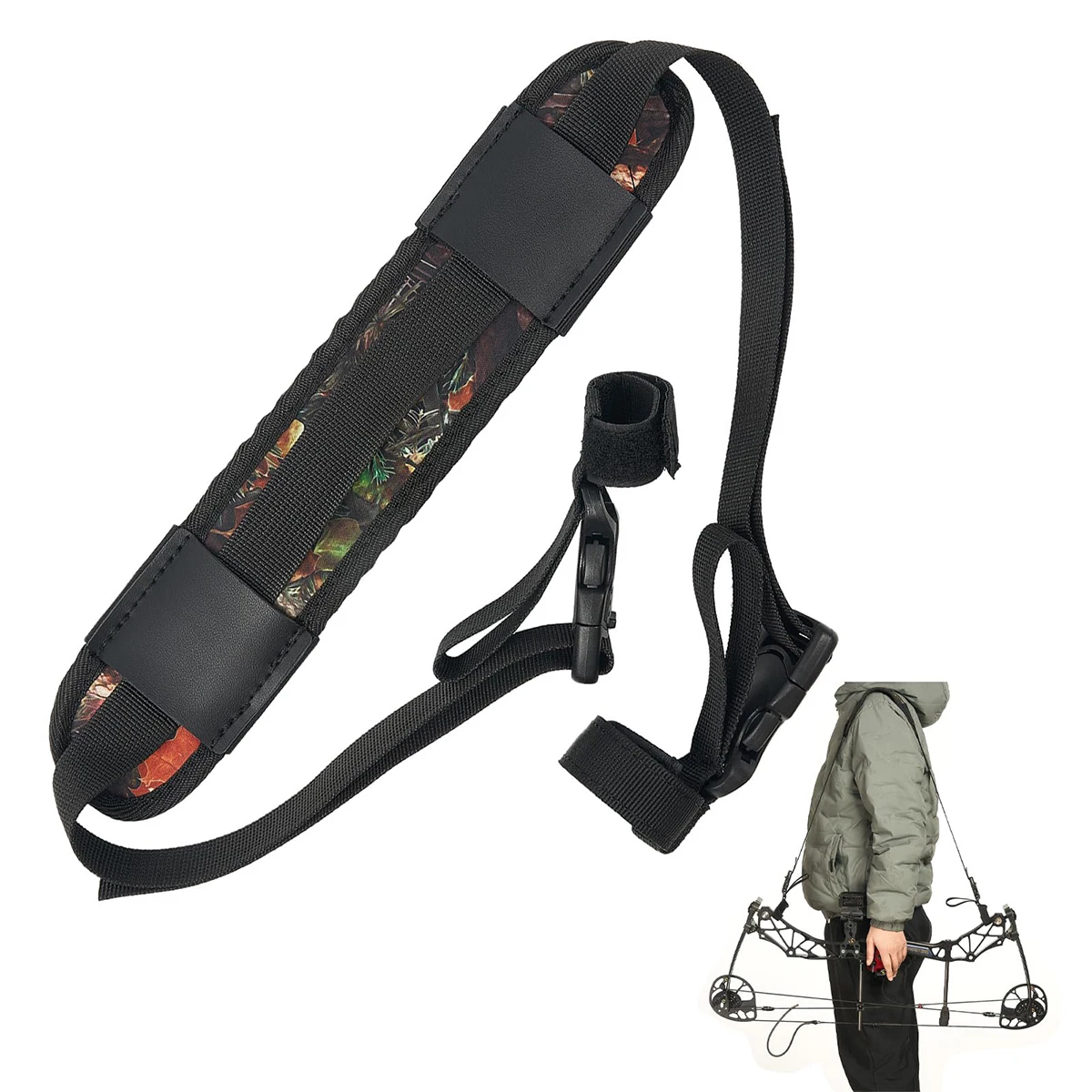 

Compound Bow Sling Archery Carry Bag Portable Adjustable Bow Arrow Shoulder Strap for Outdoor Hunting Shooting Range Training