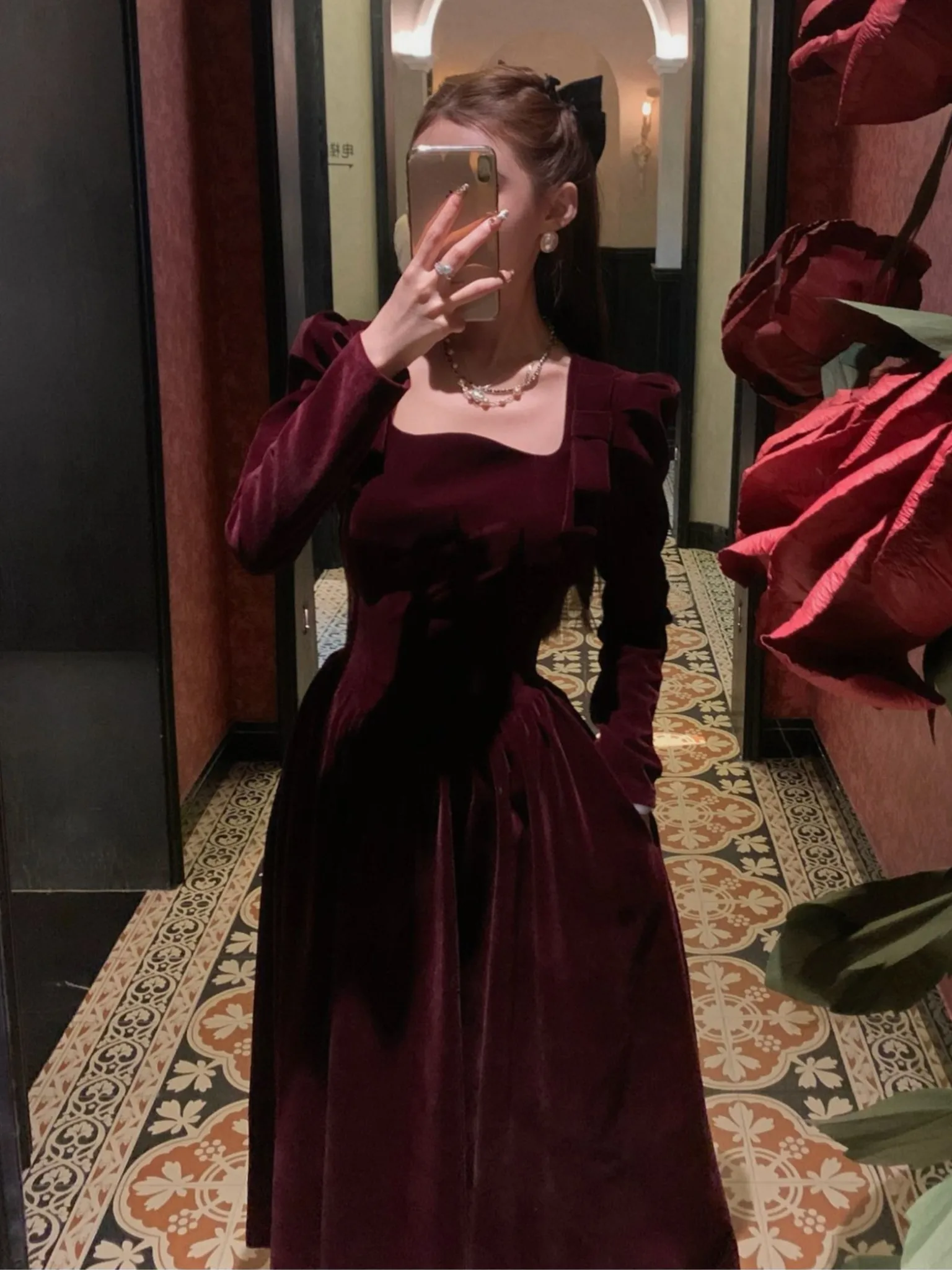 French Vintage Christmas Red Velvet Dress Square Collar Evening Party Prom Vestidos Women Elegant Autumn Winter Clothes - AliExpress 200000345 French Vintage Christmas Red Velvet Dress Square Collar Evening Party Prom Vestidos Women Elegant Autumn Winter Clothes - AliExpress 200000345