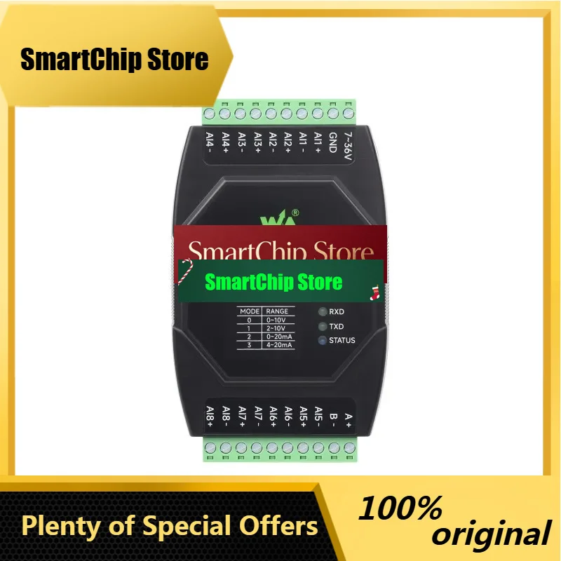 SmCpIndustrial 8-Analog Acquisition Module, 12-Bit High-Precision, Supports Voltage And Current Acquisition