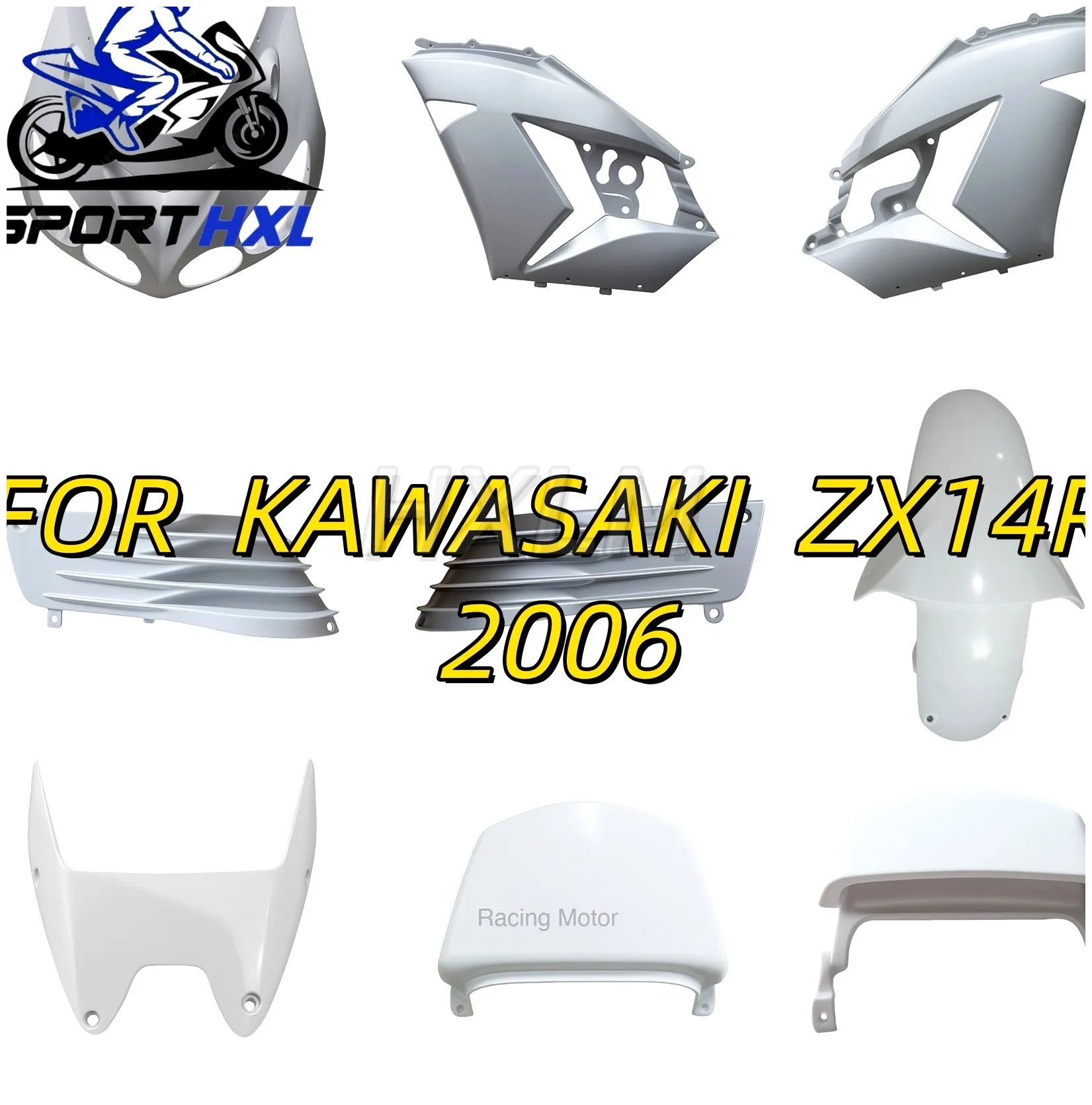 Fit For KAWASAKI 14R 2006 Motorcycle Gas Tank Side Trim Cover Fairing Cowling FULL | Racing Motor Store