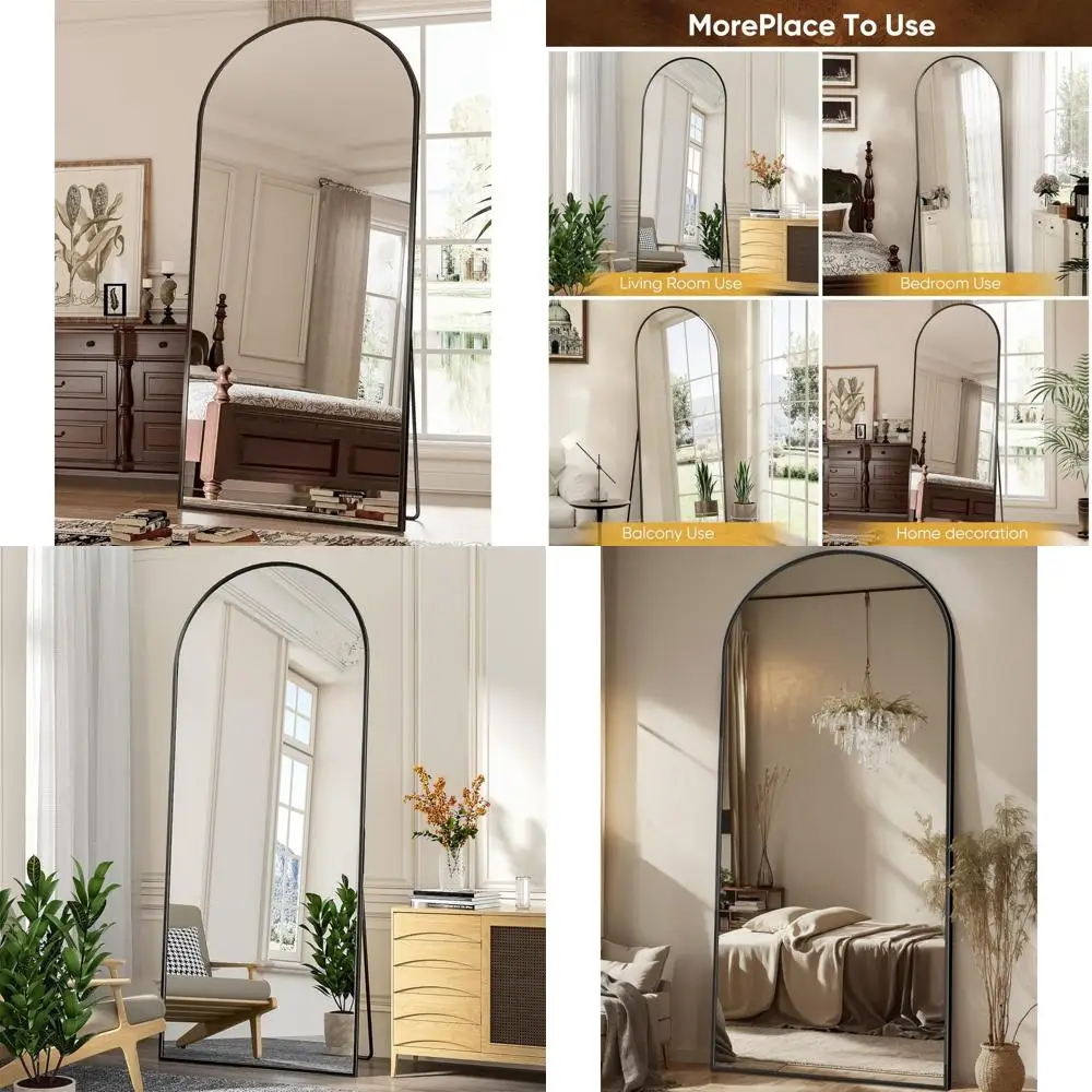 

Arched Floor Standing Mirror, 71 x 26 Full Length Freestanding Arch Mirror for Bedroom, Ideal for Full Body Reflection