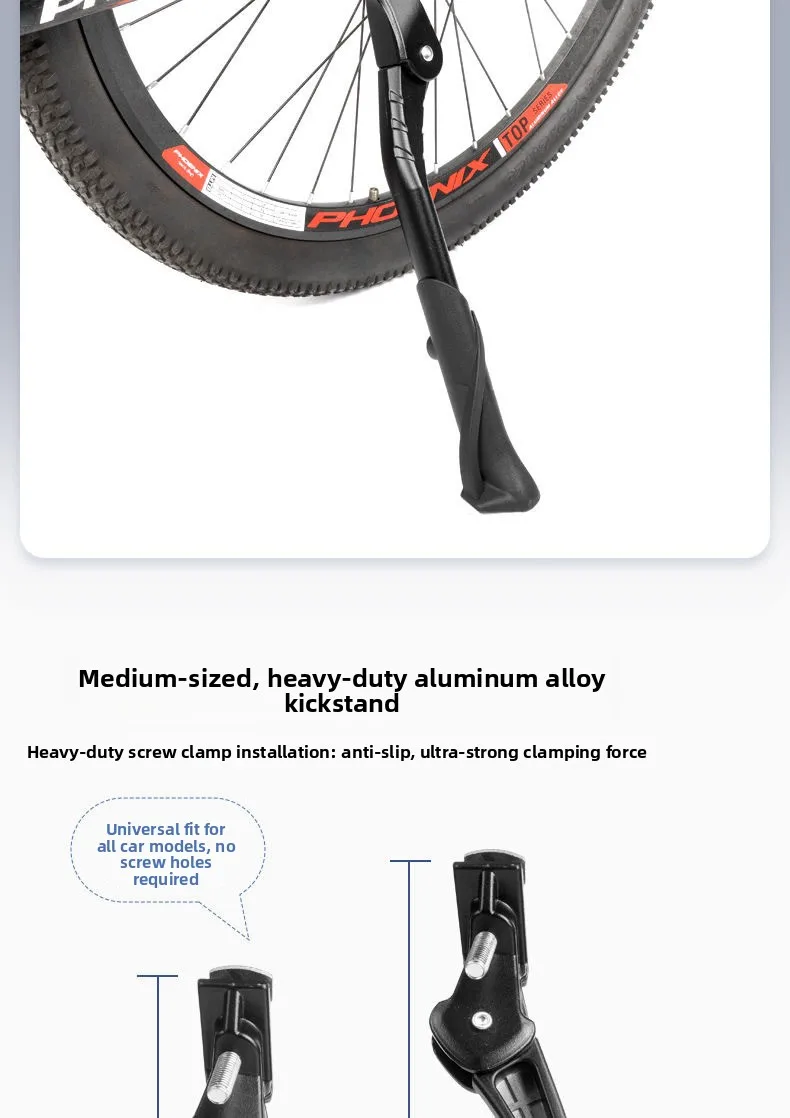 24-29 Zoll verstellbarer Fahrradständer aus Aluminiumlegierung MTB/Faltrad/Schnee/Elektrofahrzeug Fahrradseite Fußstütze Rackunterstützung – Detail 14