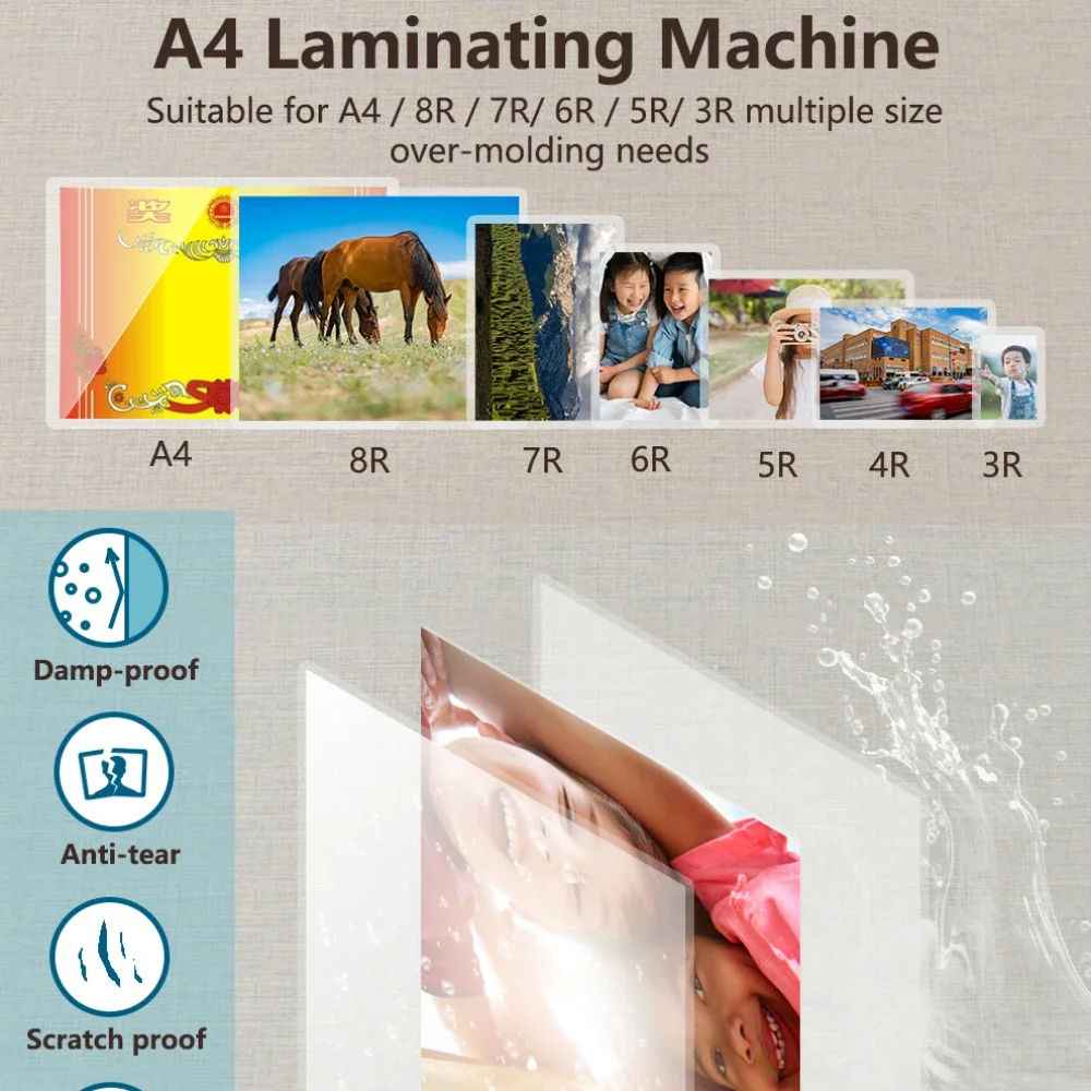 حار جديد A3 A4 آلة الترقق الساخن الوضع البارد صور جهاز بلاستيكي التلقائي مكتب صغير وثيقة ختم جهاز تغليف