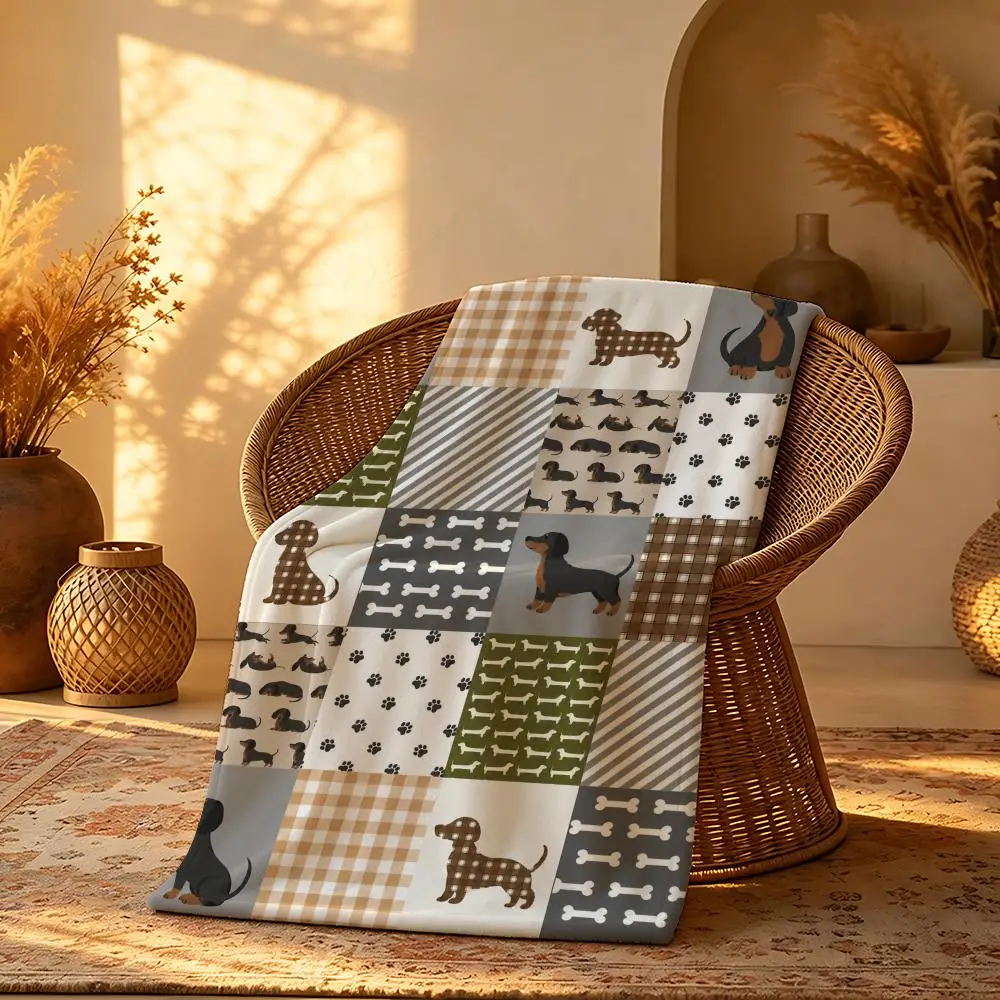 A Dachshund Throw Short Plush Throw Blanket Soft Skin-Friendly Multi-Scene Home Office