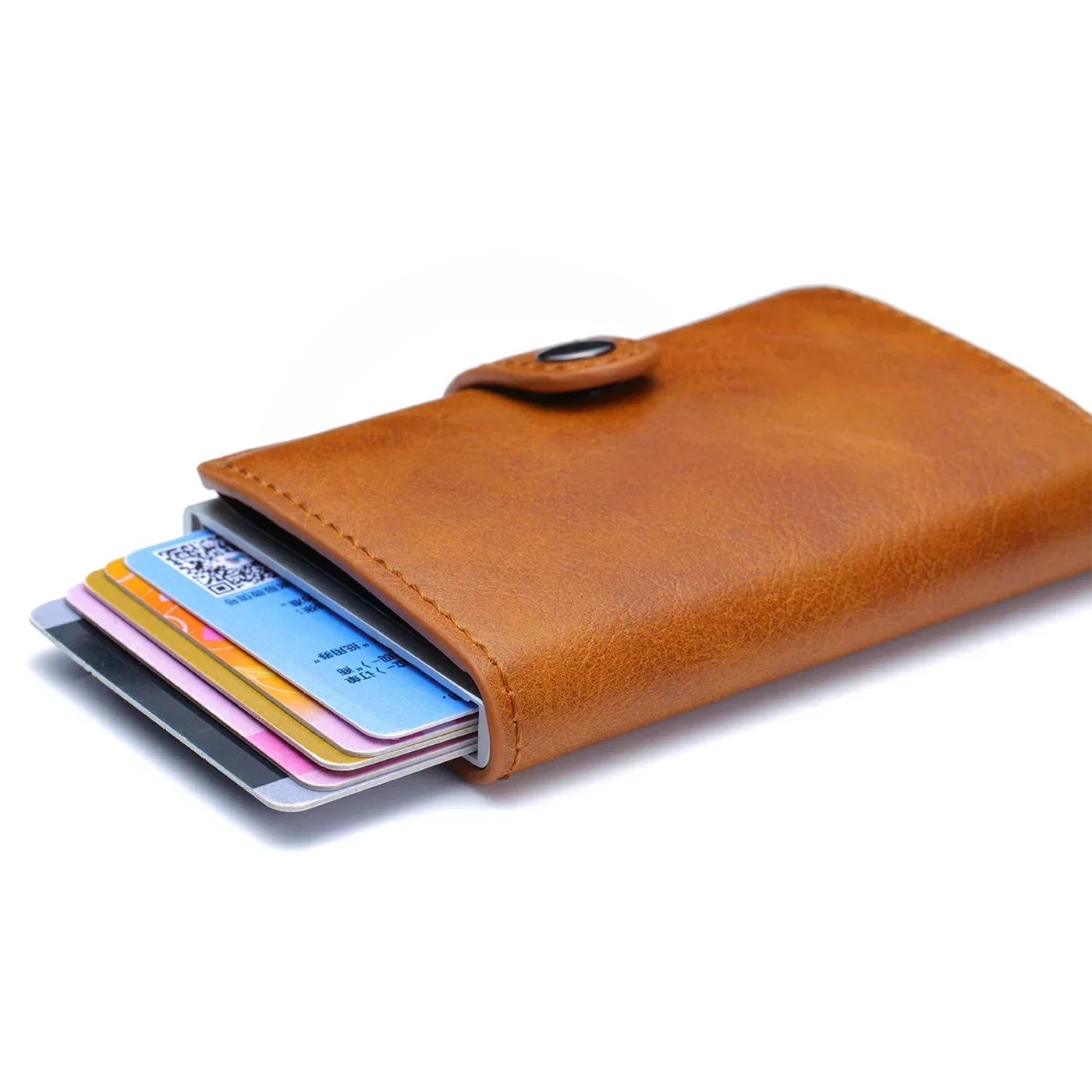 Rfid ID Card Holder Luxury Purse Wallet Men Passport Holder Small Smart Metal Bank Credit Leather Cardholder for Women Card Bag