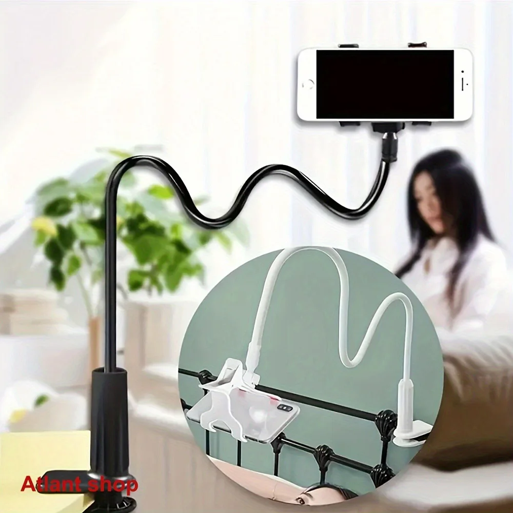 Adjustable mobile phone holder, flexible long-arm clip-on base bracket for lazy people, universal bedside desktop bracket