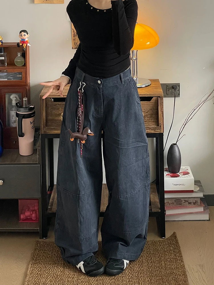 

plus Size American Retro Wide Leg Workwear Jeans Women's Loose Slim Straight Pants Autumn Winter New Sle Comfortable Casual