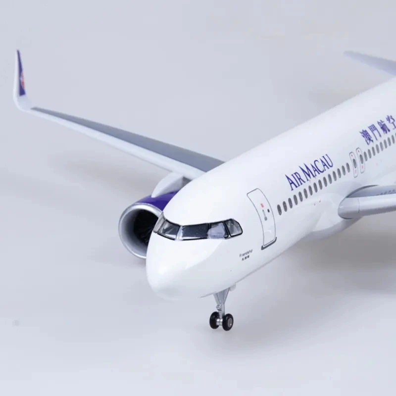 ايرباص لعبة الطائرة 47 سنتيمتر 1/80 مقياس اللعب طائرة A320 NEO الجوية ماكاو الخطوط الجوية نموذج الضوء وعجلة الهبوط دييكاست الراتنج الطائرة