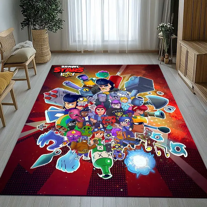 Classic B-Brawls Cartoon Game Soft Non-Slip Large Area Rug for Living Room,Bedroom Playroom Carpet Mat for Sofa,Home Decor Gift