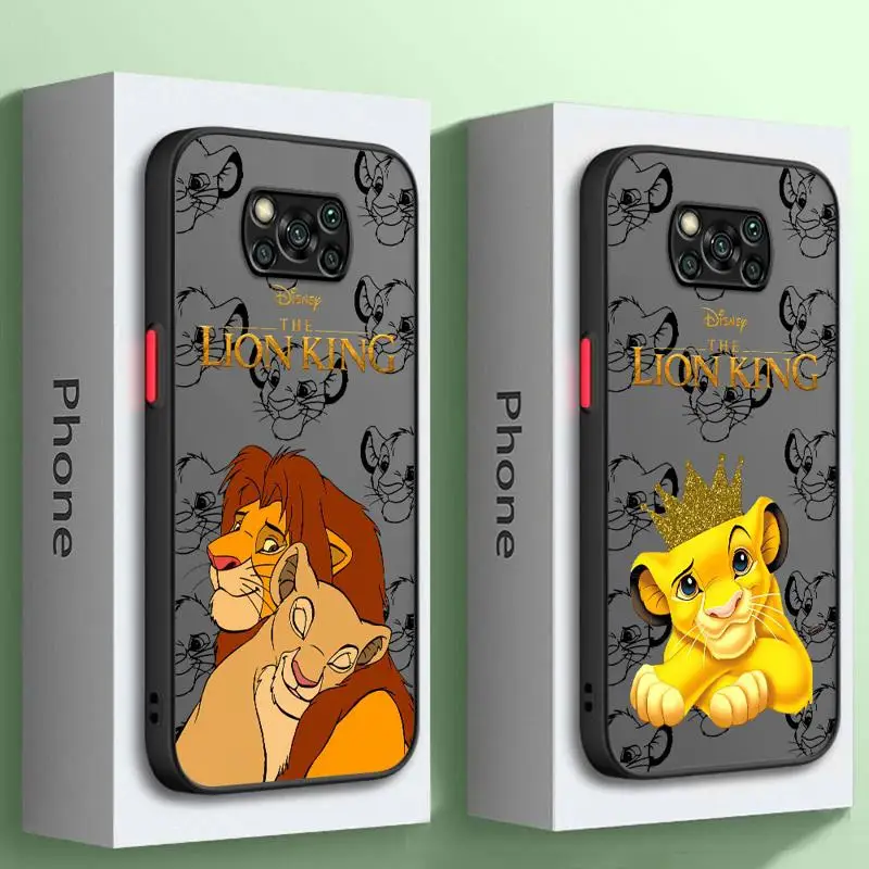 The King Lion Simba Animaton phone cases for Xiaomi Mi Poco X4 Pro 14 M5 Mi 11 C40 11T Pro funda case X3 NFC 13 12 Luxury Cover