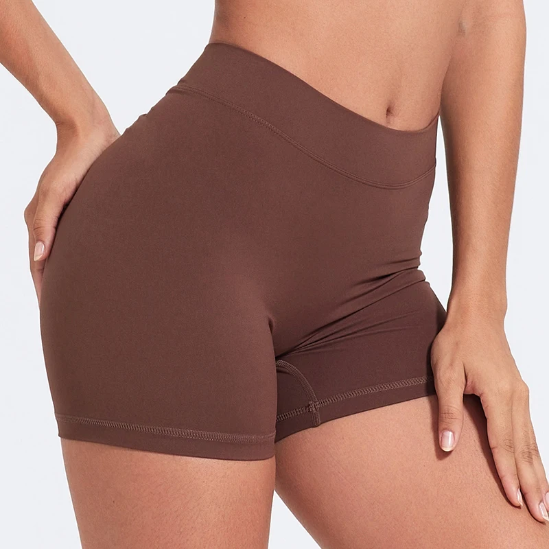 Sexy V-Back Shorts High Waisted Hip Lifting Yoga Shorts Women's Nylon Tight Fitting Shorts Training Sports Fitness Pants image 5