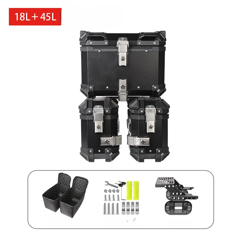 

18-литровый боковой кофр для мотоцикла, алюминиевые багажные сумки, боковой ящик для хранения для мотоцикла, водонепроницаемые седельные сумки с ключом для скутера