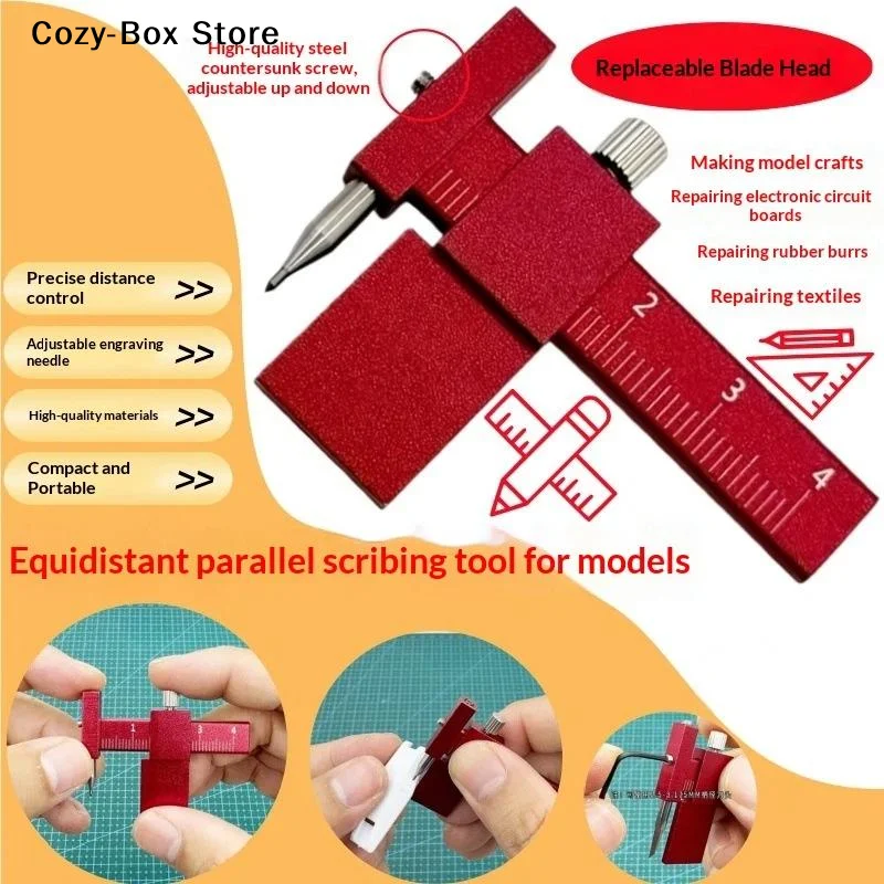 [ZY]Model Equidistant Scribing Ruler Parallel Scribers Create Contour Positioning Scale Auxiliary Ruler Tools[ZY]