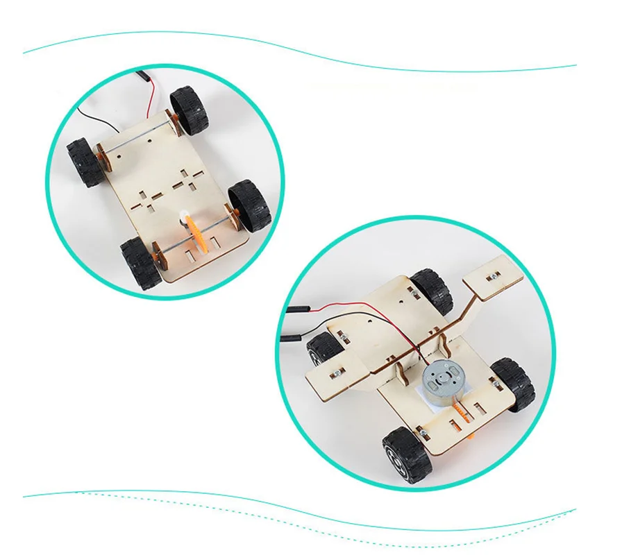 Jouets de voiture lune à énergie solaire bricolage, tige en bois, batterie aste faite à la main, technologie scientifique, aides fuchsia à assembler