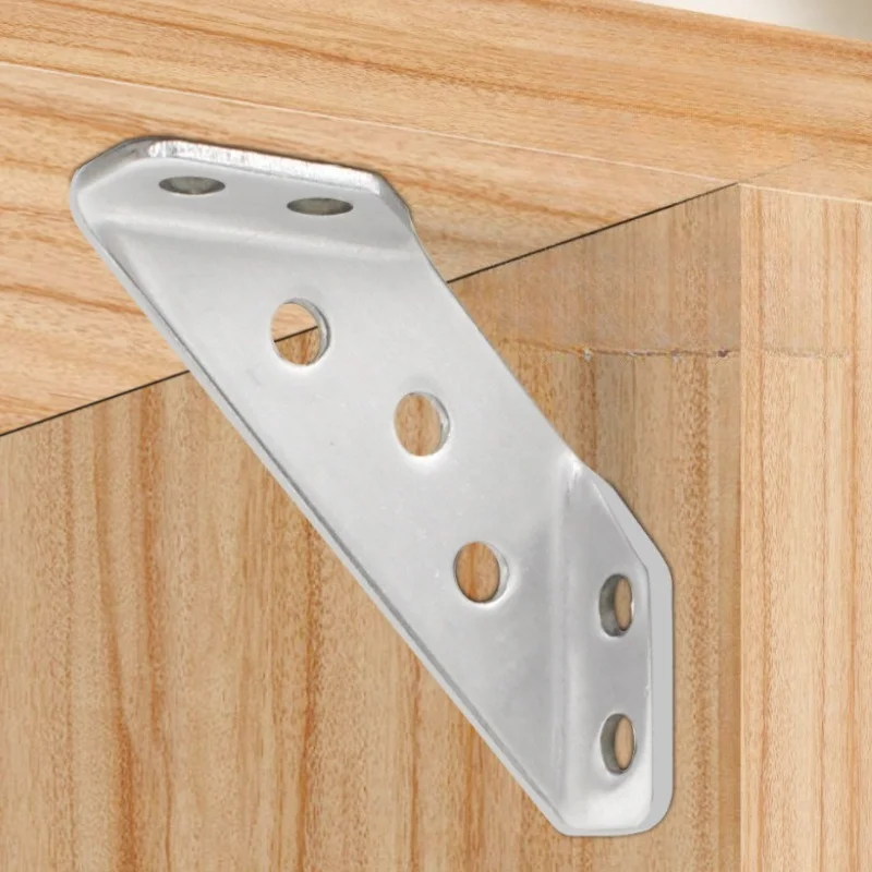 

10 шт., утолщенный угловой кронштейн из нержавеющей стали, 90 градусов, прямоугольный фиксированный кронштейн, мебельные соединители с винтами