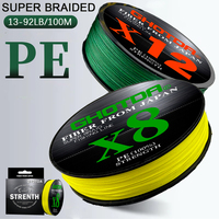 GHOTDA 100M Braid PE Fishing Line 8 Strand 12 Strands 0.6#-6.0# Far Casting Distance Super Strong 13LB 18LB 25LB 30LB 50LB 92LB