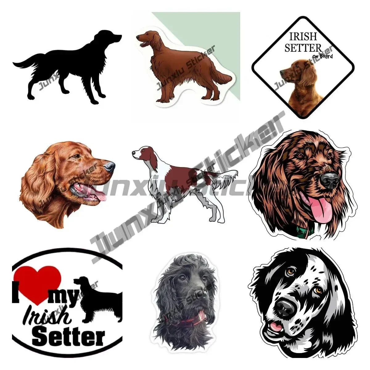 Irish Setter Vinyl Decal I Love My Irish Setter Dog Breed Bumper Sticker for Laptops Windows Cars Trucks Decal Car Accessories