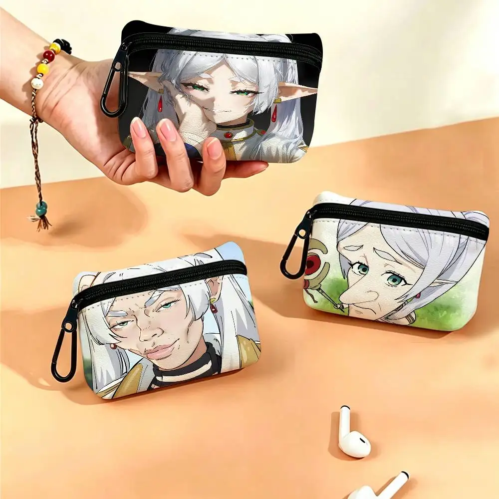 Anime-Frieren Wear-resistant Oxford Cloth Coin Purse Portable Backpack Hanging Card Storage Bag