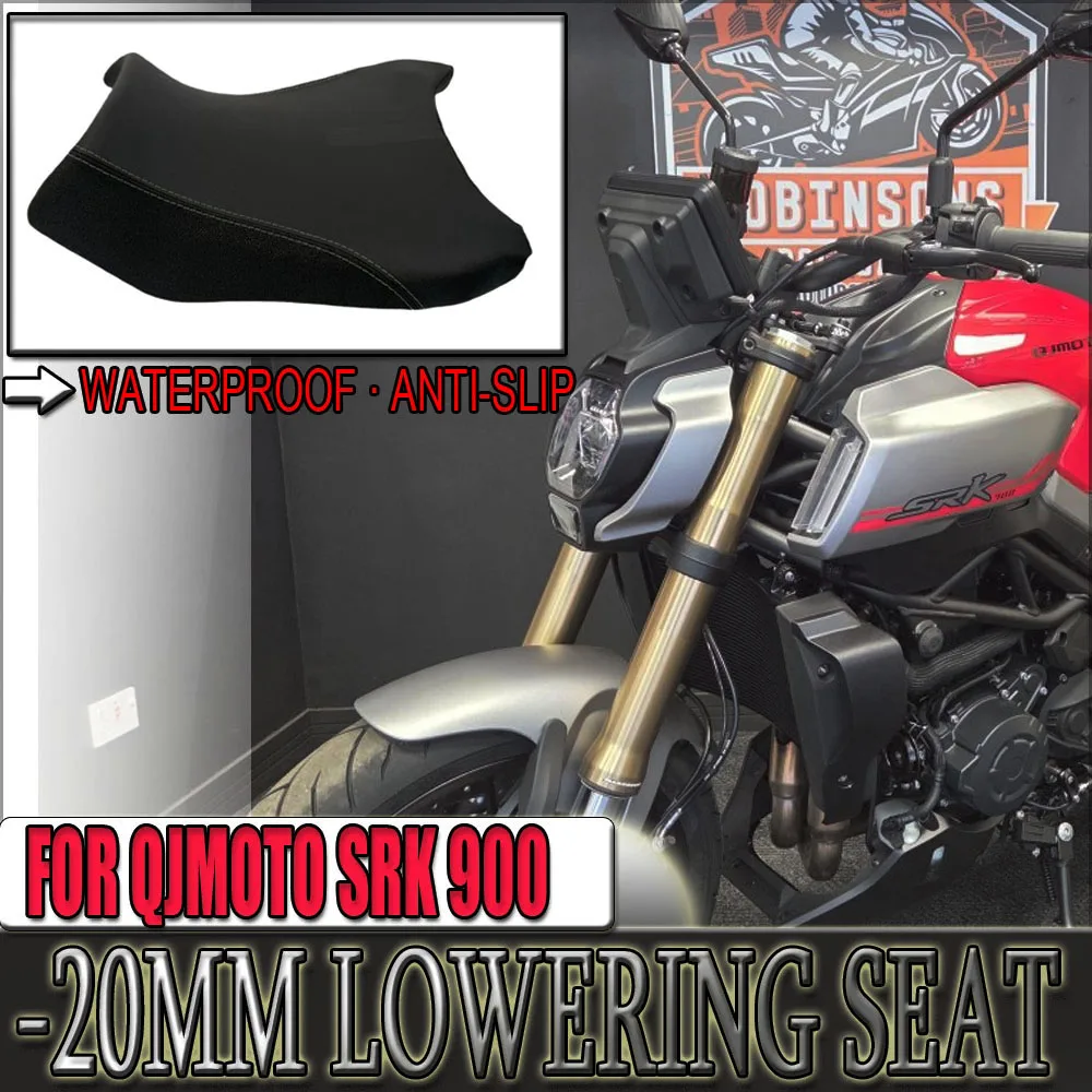 Lowered Seat -20mm For QJMOTOR SRK 900 SRK900 900SRK Waterproof None Slip Saddle Shorter Riders Direct Replacement Comfort Seat