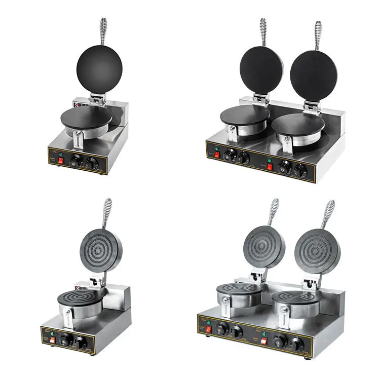 Electric Crepe Maker, Commercial Round Single Head, Crispy Waffles, Indian Pancakes, Electric Heating Machine, Non-Stick Surface