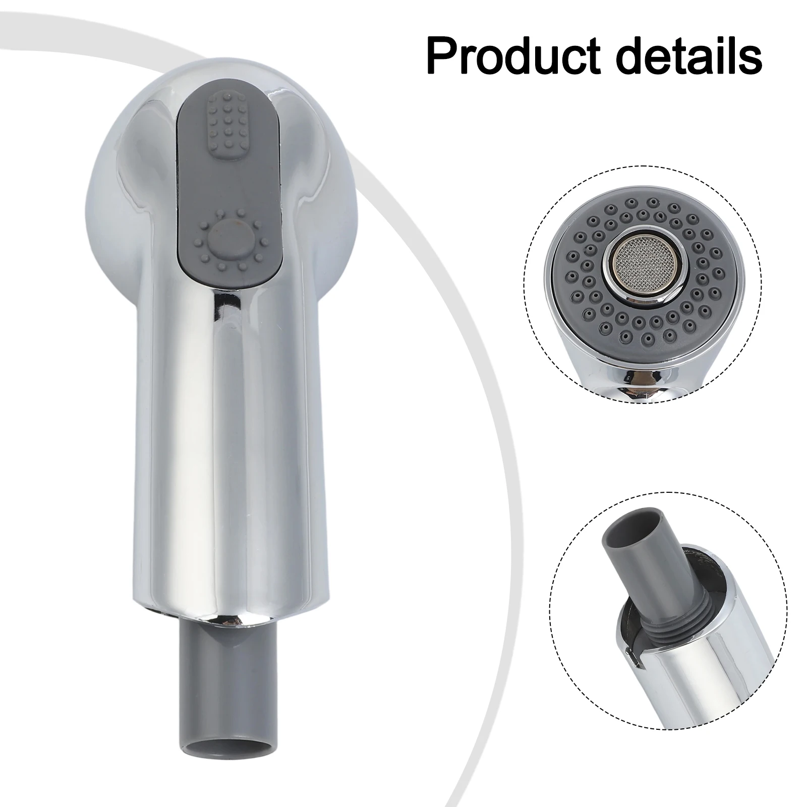 Chrome Pull Out Spray Nozzle for Europlus Faucets 46298IE0 46312IE0 Efficient Water Flow and Customizable Jet Options