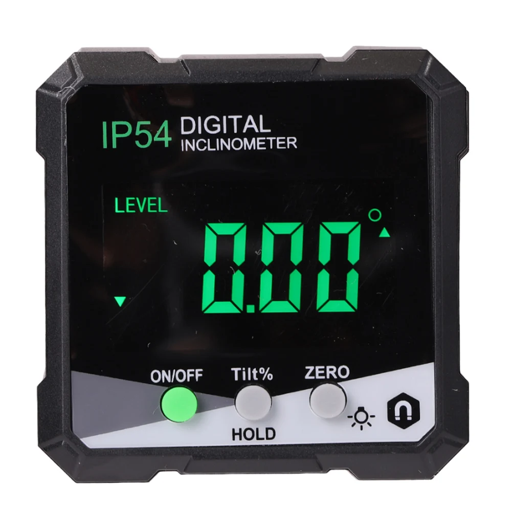 Inclinómetro Digital LCD de 4x90 °, transportador de ángulo de retroiluminación IP54, medidor de pendiente magnético de un solo lado, goniómetro electrónico