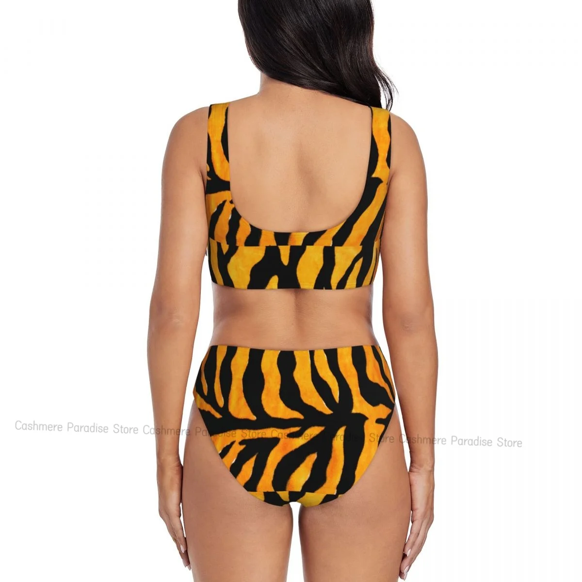 Il costume da bagno separato sexy da donna bikini push-up in pelle di tigre in due pezzi
