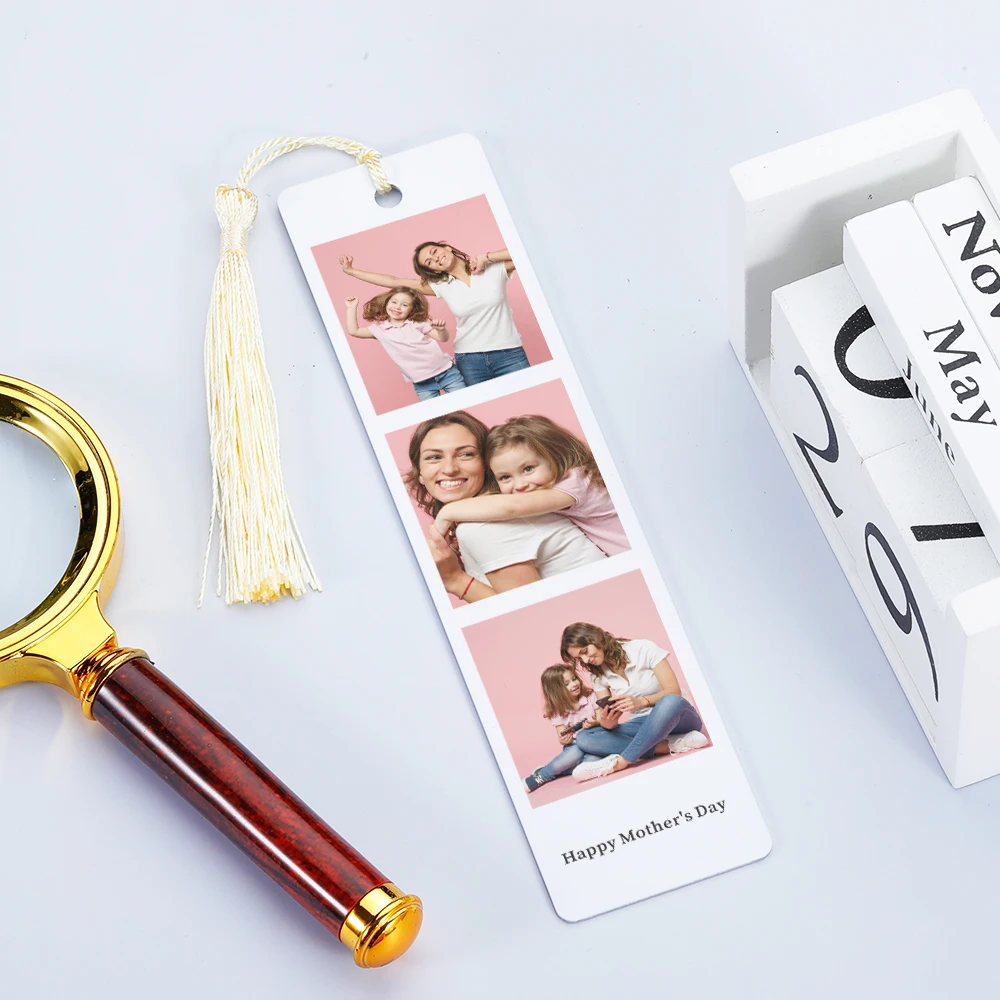 Customized Photo Bookmark Happy Mother's Day Metal Bookmark Gift for Mothers Day Keepsake Reading Book Mark for Mom Mum Mommy