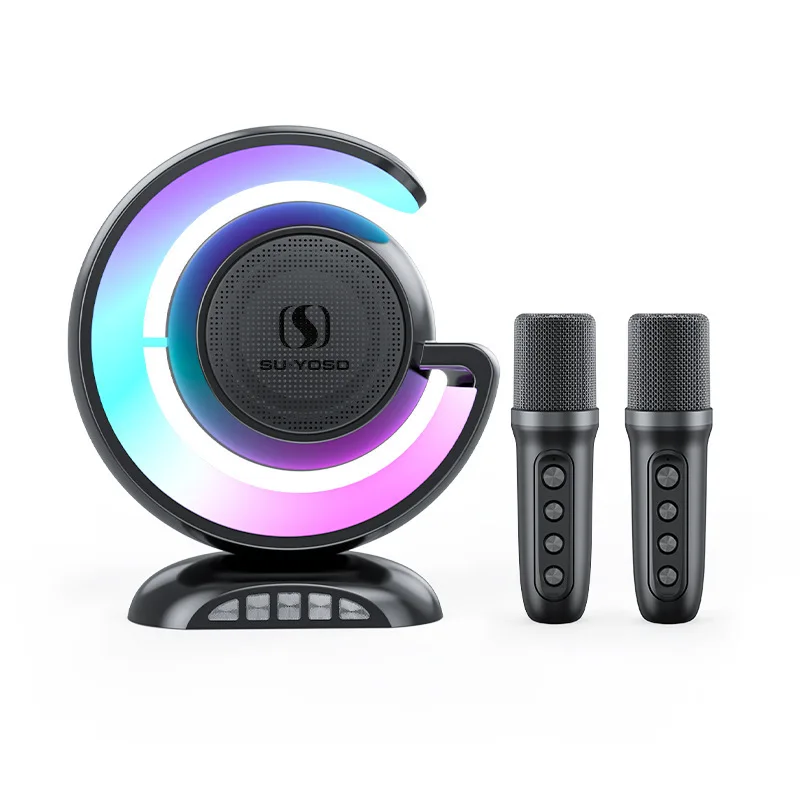 Portable New Karaoke Dual Microphone Speakers Bluetooth Audio Smart External K Song Device