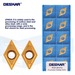 DESKAR-100% 오리지널 카바이드 인서트, DCMT11T304 DCMT11T308 LF9018, 터닝 툴, CNC 선반, 강철 가공용 경질 합금 블레이드