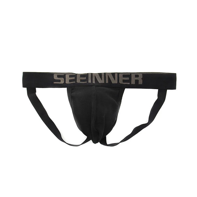 

Men's Bulge Jockstrap Gays Sexy Low Waist High-Cut Double Thong T-Back Underwear Comfortable Cotton Pouch Gays Erotic Underpatns