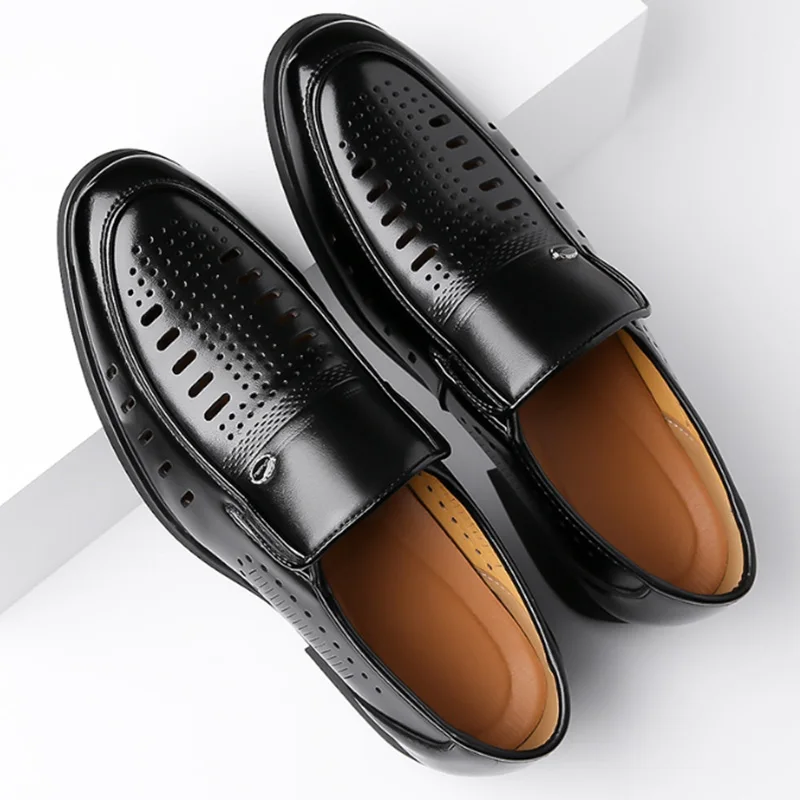 Summer Fashion Business Dress Men Shoes Formal Slip On Dress Shoes Mens Oxfords Footwear Leather Shoes For Men Loafers