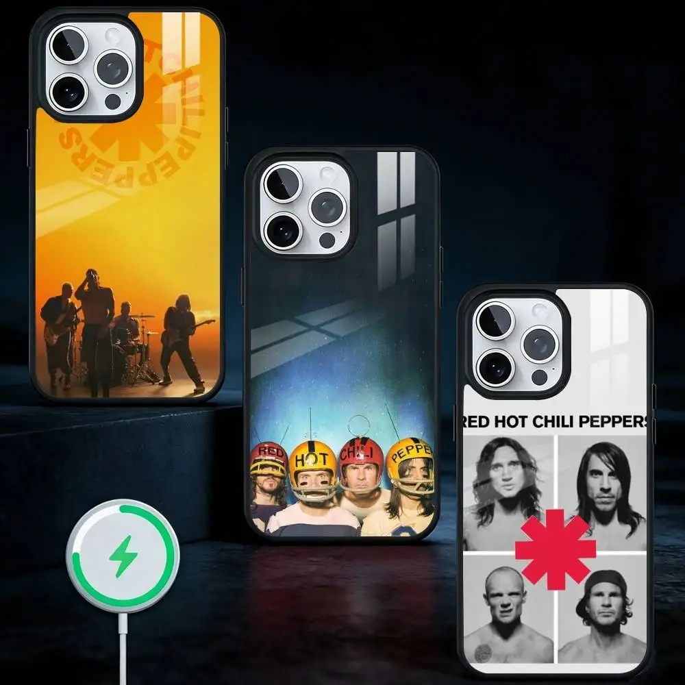 

R-Red Hot C-Chili P-Peppers Phone Case For iPhone17,16,15,14,13 Plus,Pro Max Magnetic For Magsafe Wireless Charging