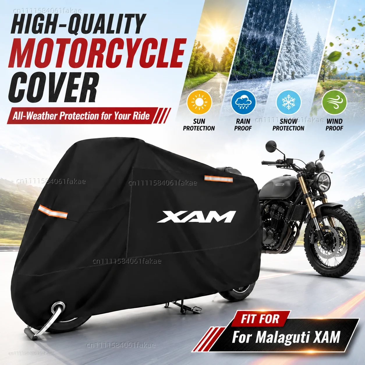

Motorcycle Cover Waterproof Outdoor All Season Dustproof UV Protective Moto Scooter Rain Cover For Malaguti XAM 2023-2024