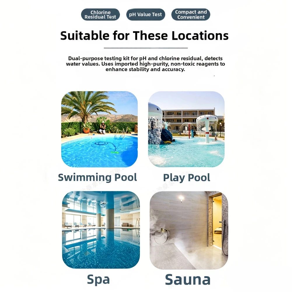 For Summer Swimming Season Pool Water Test Kit Fast Accurate Results Moisture for proof Container Easy To Use Strips