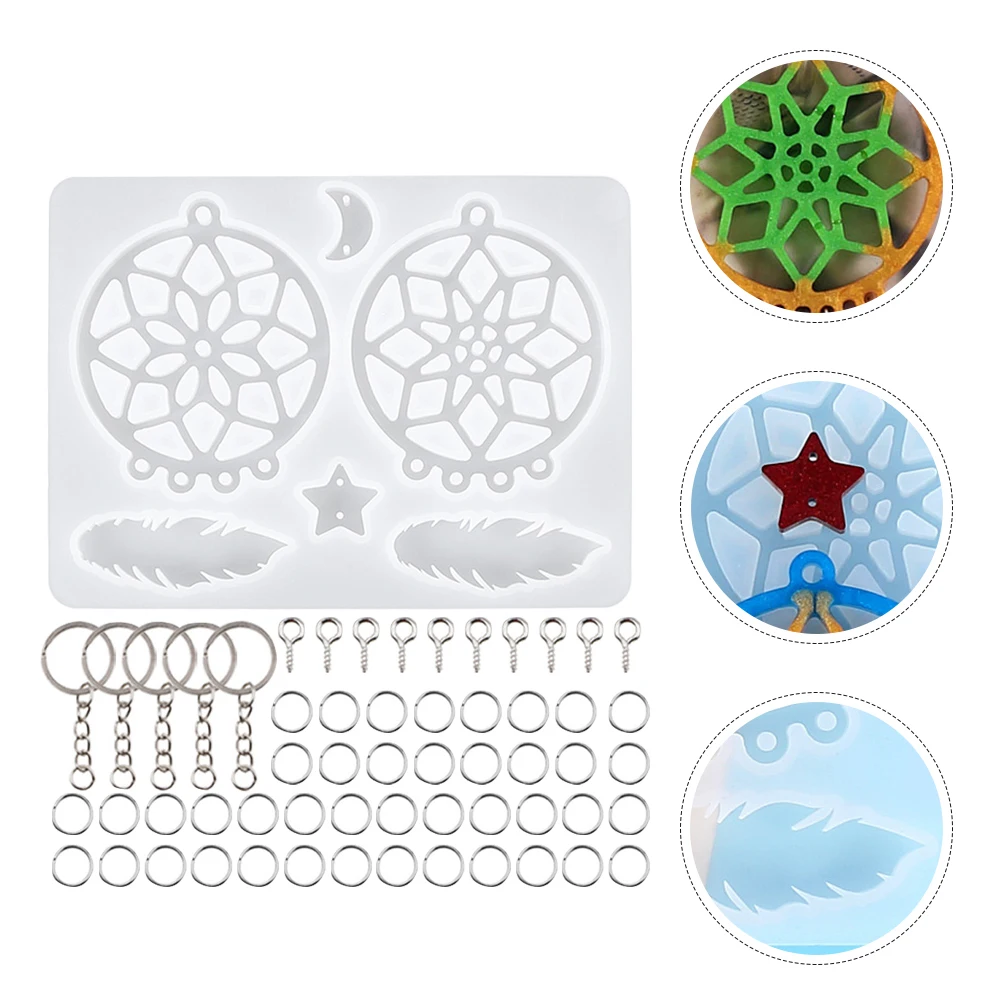 

1 Set Dream Catcher Mold Silicone Resin Keychain Epoxy Diy Crafts Wall Hanging Tool Durable Flexible Portable Lightweight Demold