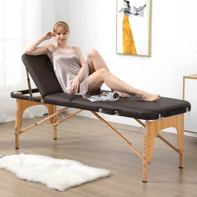 Lash Bed Spa Beauty Folding Tattoo Massage Bathroom Portable Massage Table Wooden Adjust Lit Pliant Beauty Furniture RR50MB