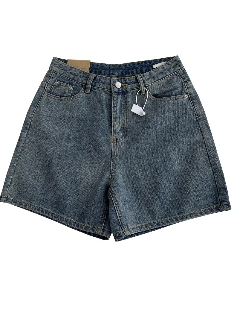

Retro Waed High Waist Wide Leg Jeans orts Women Loose Fit Slimming BF Neutral Sle Summer Trendy Blue Denim orts