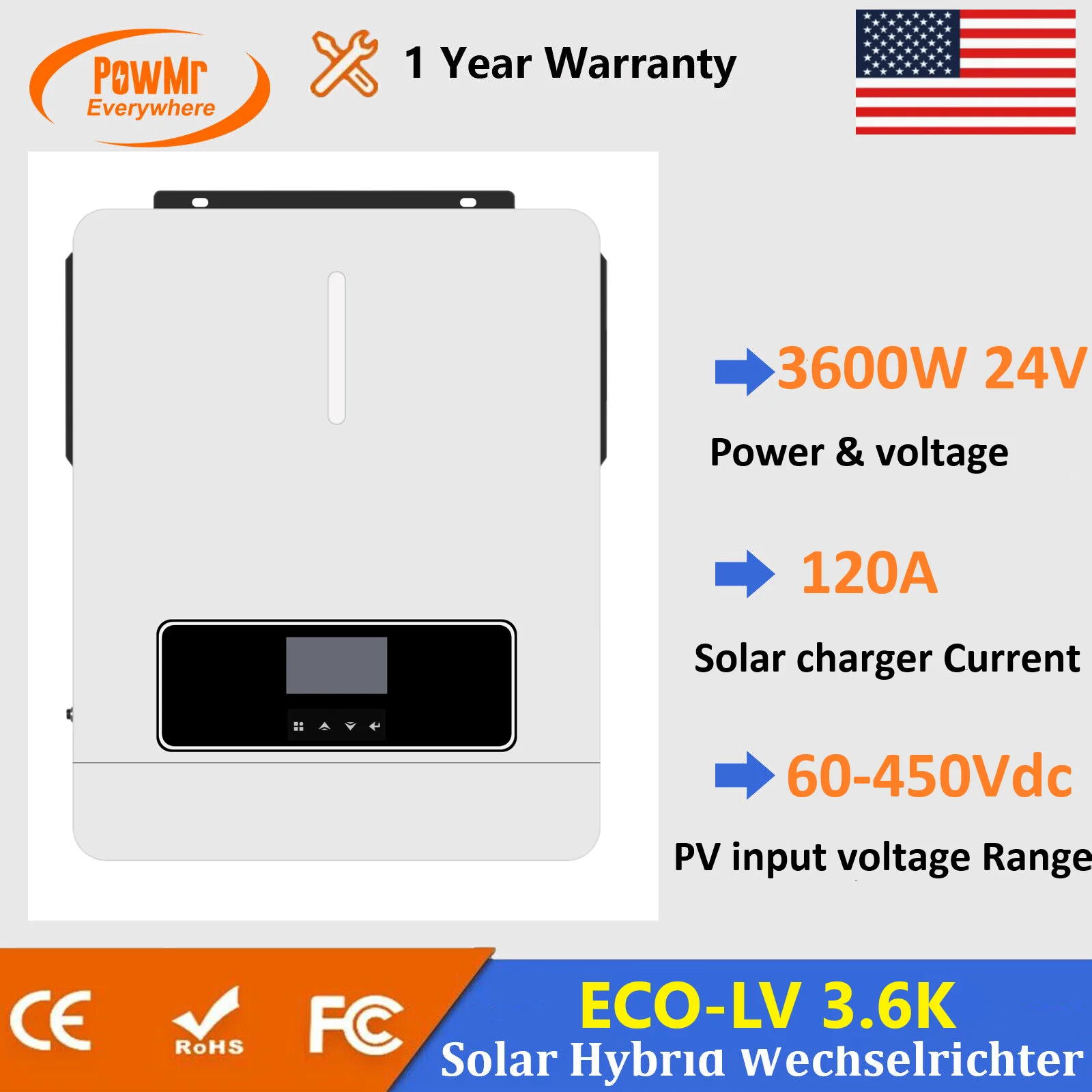 Powmr 3600W Pure Si… - image