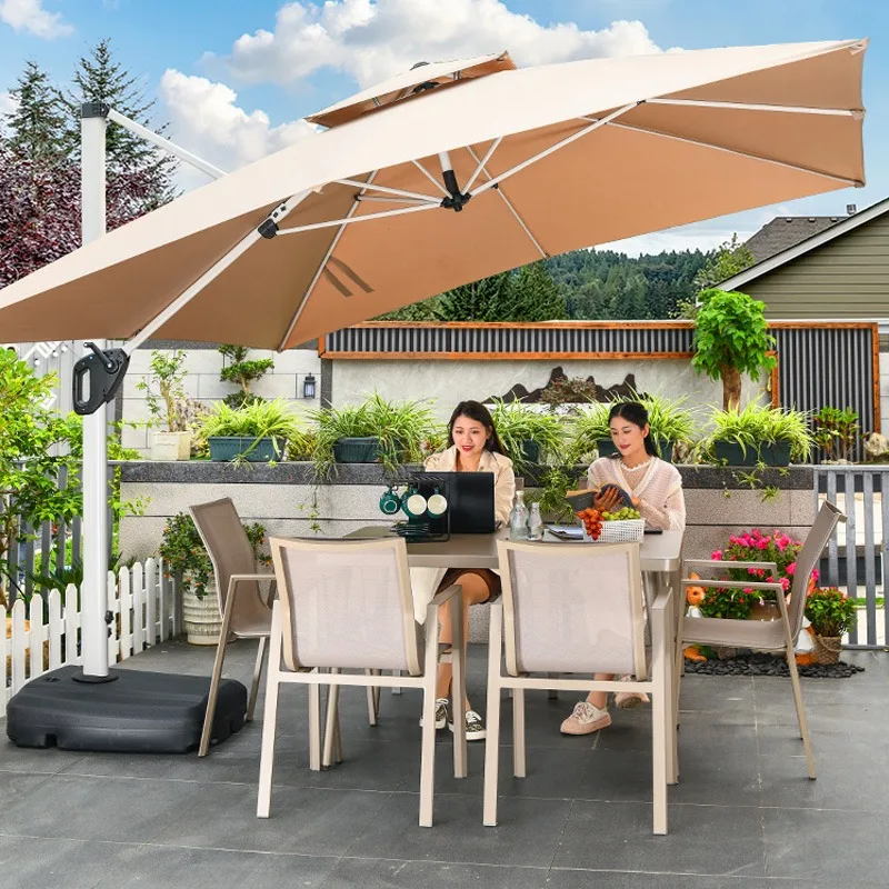 

Outdoor parasol courtyard solar LED light printing large Roman tent awning stall security box
