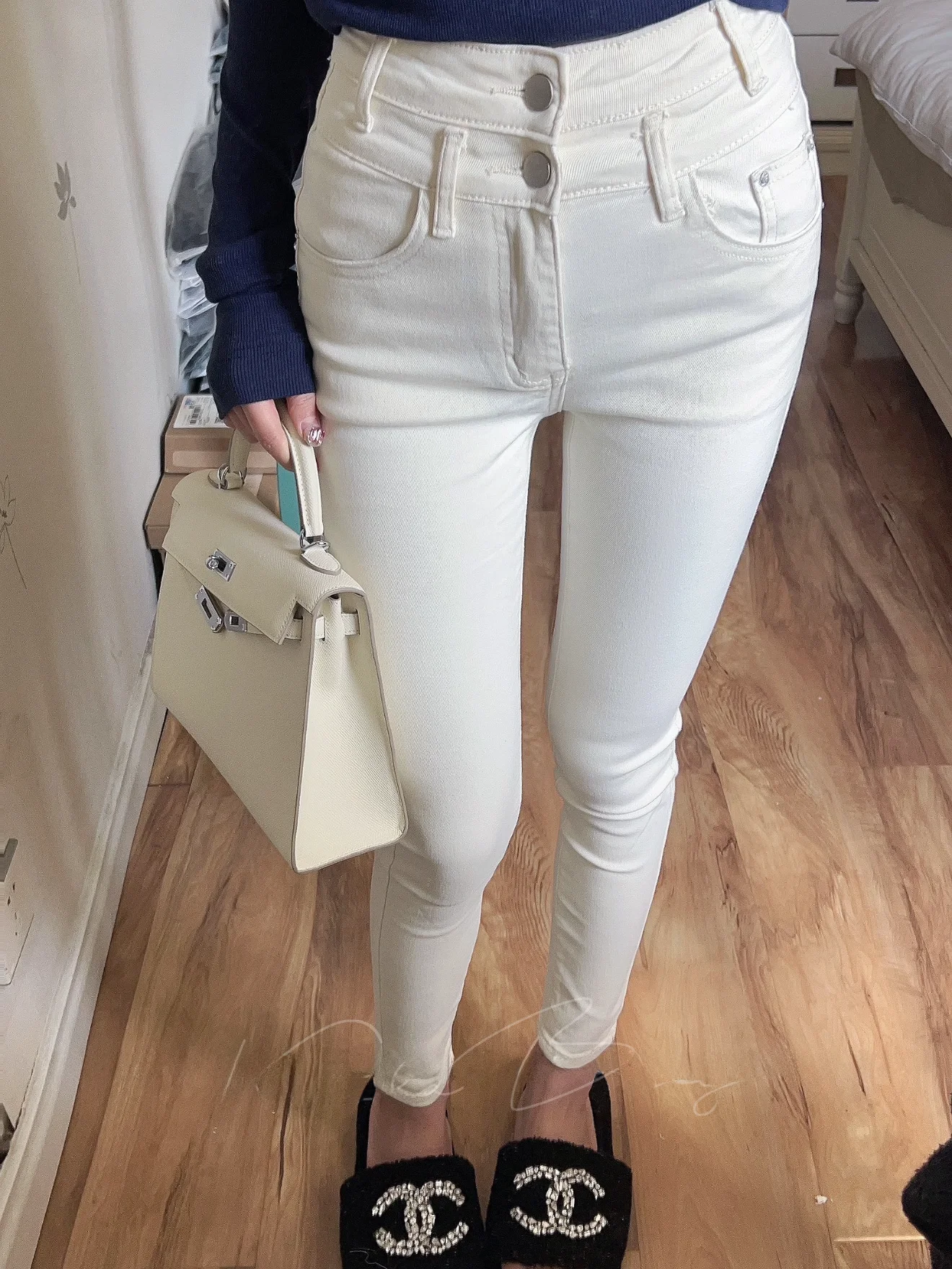 

High Waist Slim Fit Korean Sle Women's Jeans Spring Autumn New Sle Light Brown High Elastic Cotton Denim Belted Pencil Pants
