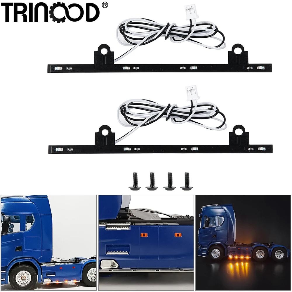 TRINOOD LED Side Light Spotlights Lamp for 1/14 Tamiya RC Truck Trailer Tipper 770S 6×4 Car Decorate Upgrade Parts