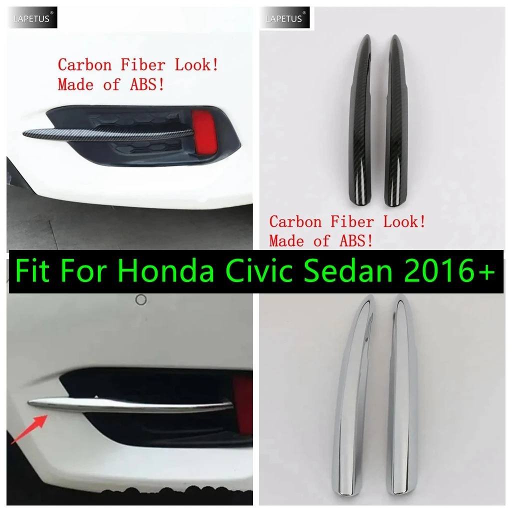 

ABS Auto Rear Tail Fog Lights Lamps Eyelid Eyebrow Molding Decor Cover Trim For Honda Civic Sedan 2016 2017 2018 Accessories