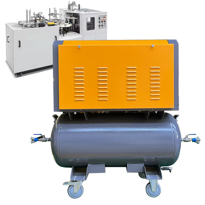 Top Sale 4kw 3.7kw 4.5kw 5.5kw 5hp 7.5hp Low Noise Portable Rotary Screw Air Compressor Machines With 220L Tank