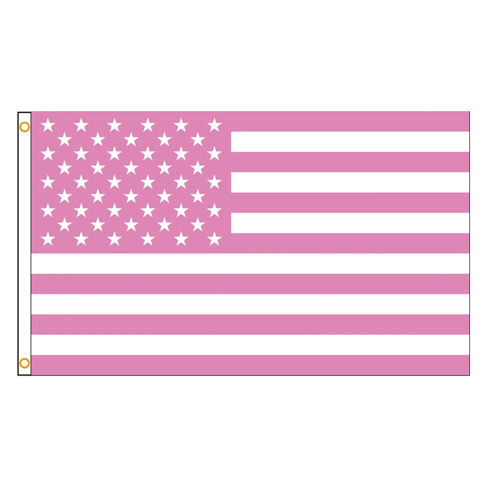 3x5 Ft Pink United States USA Flag Vivid Color and Fade proof America American Flags Polyester with Brass Grommets 3 X 5 Ft